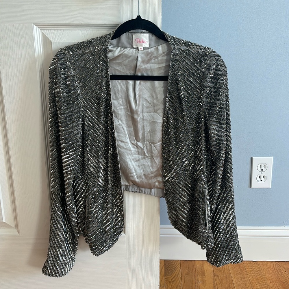 Parker sequin beaded jacket, size M